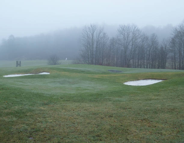 istock Very much fog on the golf course 646538984