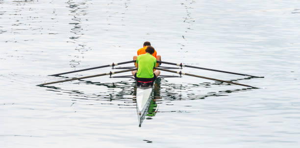 istock Two rowers in a racing boat 646553872