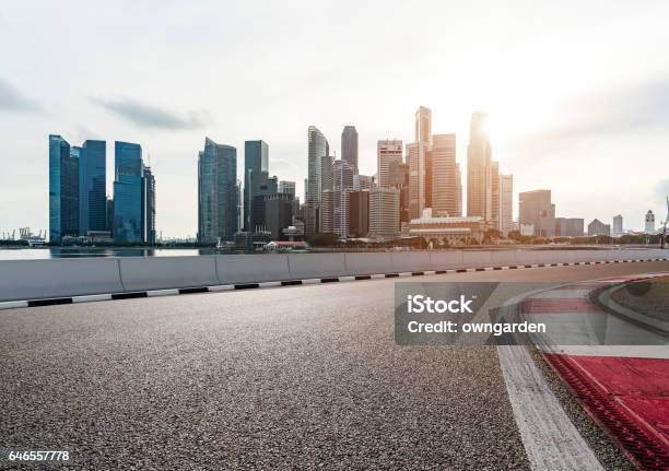 Urban Road Stock Photo - Download Image Now - Motor Racing Track, Marina Bay - Singapore, City