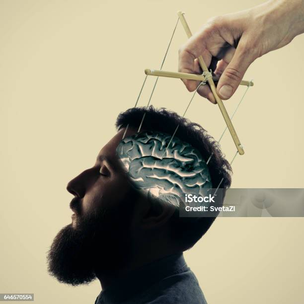 Control Over The Brain Stock Photo - Download Image Now - Human Brain, Control, Authority