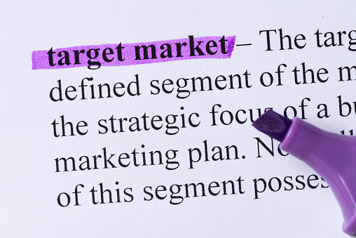 target market word highlighted on the white background