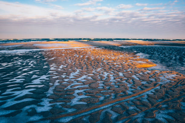 istock Lump of ice on the beach 646583686