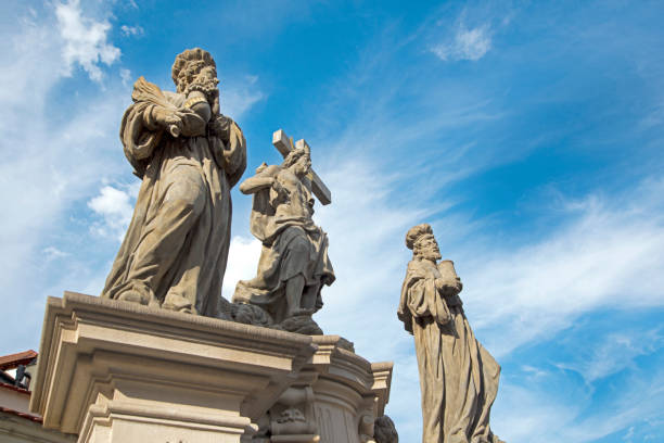 istock Statue along the Charles Bridge Prague 646603290