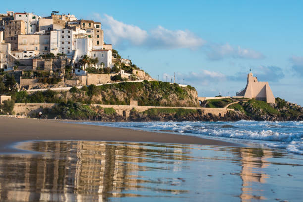 istock Panoramic view of Sperlonga and beautiful sandy beach. Italy 646608456