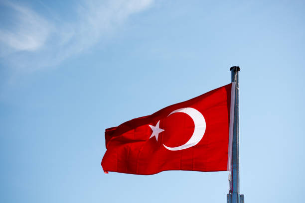 istock Turkish national flag hang on a pole 646619042