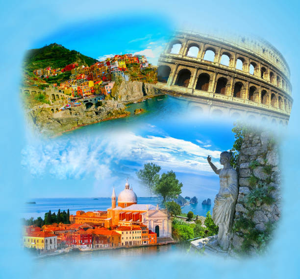 istock Collage from photos of Italy on blue background 646635746