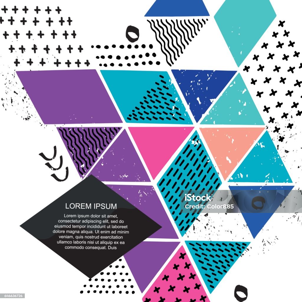 Assorted Triangle Different Colored Triangles Stock Illustration - Download Image Now ...