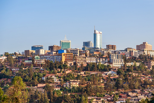 Vista panorámica en el distrito de negocios de la ciudad de Kigali, Rwanda, 2016 photo