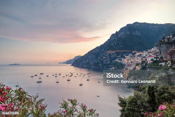 Sunset On The Amalfi Coast Italy Stock Photo - Download Image Now - Amalfi Coast, Horizontal, Italy