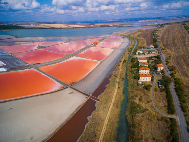 istock Aerial view of salt mines 646675714