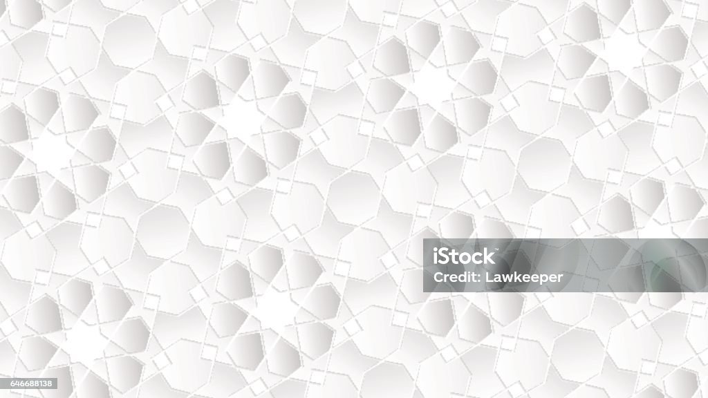White Geometric Islamic Wallpaper Pattern As A Background Stock  Illustration - Download Image Now - iStock