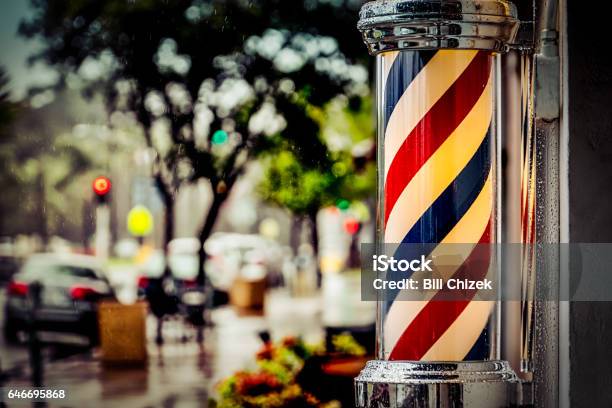 Barber Pole Stock Photo - Download Image Now - Barber Shop, Barbers Pole, Pole