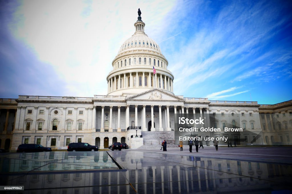 Capitol Hill Building in Washington DC Washington DC, United States. February 2nd 2017 - Capitol Hill Building in Washington DC American Culture Stock Photo