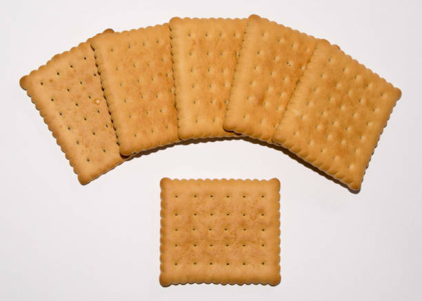 istock Cookies isolated on a white background. Biscuit Texture Closeup Details Isolated On White 646706914