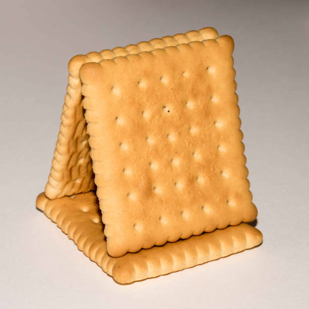 istock Cookies isolated on a white background. Biscuit Texture Closeup Details Isolated On White 646706946