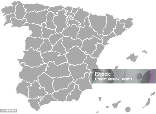 Map Of Spain Stock Illustration - Download Image Now - Spain, Map, Vector