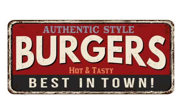 istock Burger zone vintage rusty metal sign 646714500