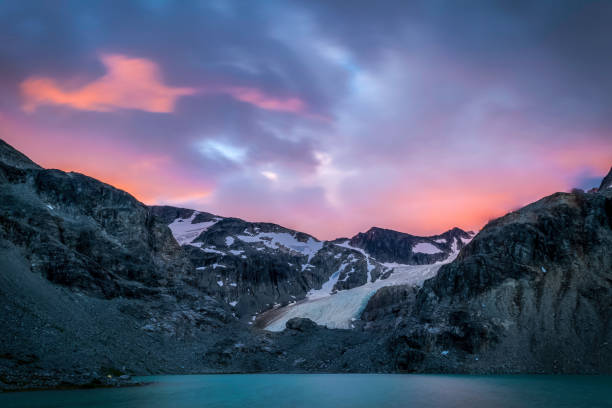 Wedge Mountain Sunrise Sunrise atop of Wedge Mountain, British Columbia. whistler mountain stock pictures, royalty-free photos & images