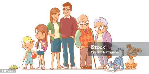 Happy Family Set Stock Illustration - Download Image Now - Child,  Grandmother, Cartoon - iStock