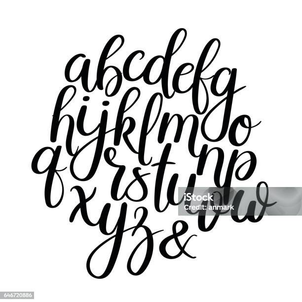 Professional Lettering Abc Handwritten Brush Letters Abc Modern Calligraphy Hand Lettering Vector ...