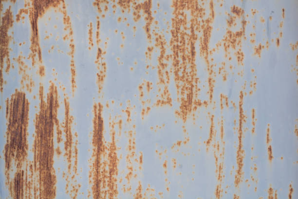 istock Corroded white metal background. Rusted white painted metal wall 646723568
