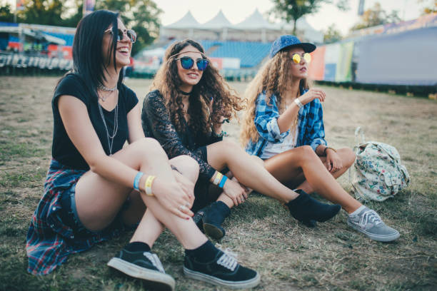 istock Three best friends at the festival 646723644