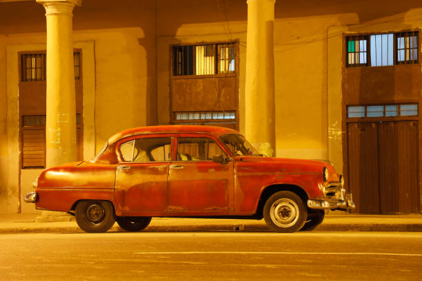 istock Vintage Car at Night in Havana 646725828