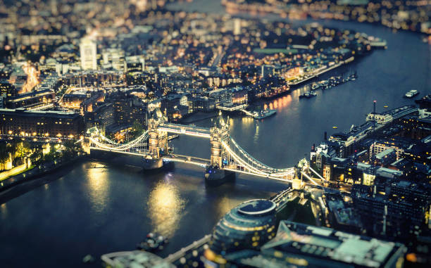 istock tower bridge aerial view at night 646730694