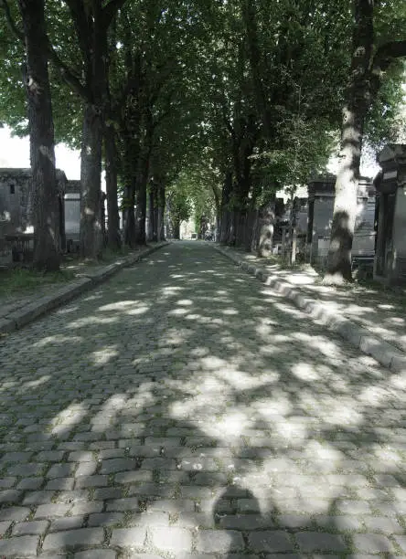 Photo of Stone Path in Pere Lachaise Cemetery Paris France