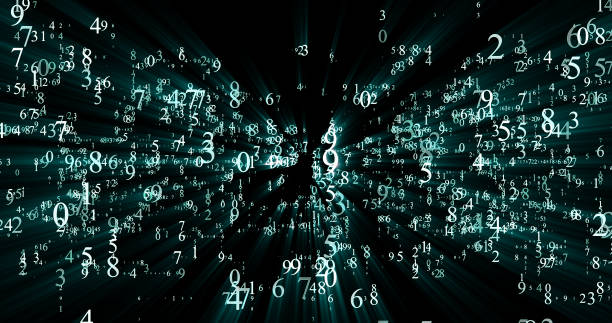 istock burst set of random numbers glowing on a black background 646733868