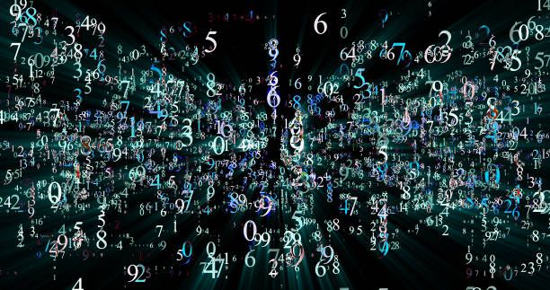 istock burst set of random numbers glowing on a black background 646733884