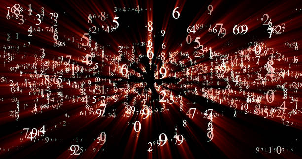 istock burst set of random numbers glowing 646733888