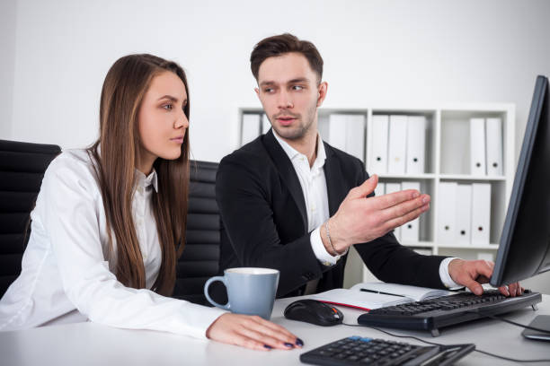 istock Businessman explaining stuff to his colleague 646734364