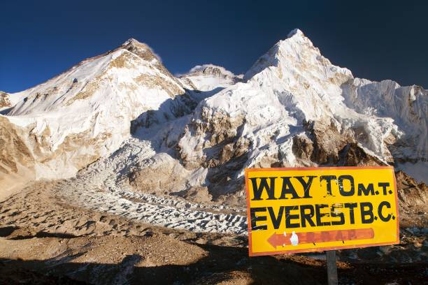 istock signpost way to mount everest b.c. and Mount Everest 646757718