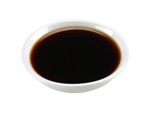 istock Soy sauce in white bowl isolated on background 646757958