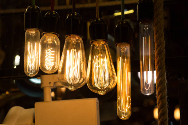 istock Decorative antique edison style filament light bulbs 646760284