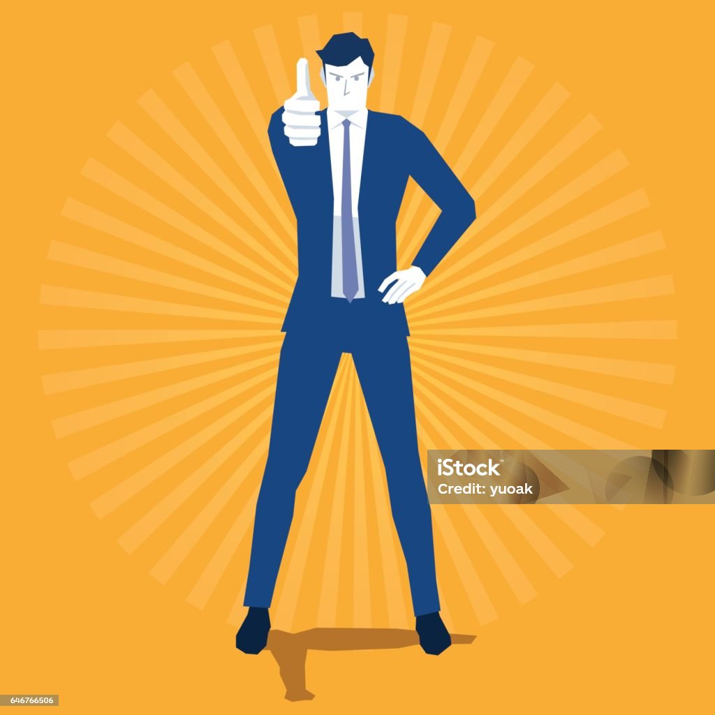 Businessman showing thumb Businessman showing thumb.  Business Person stock vector