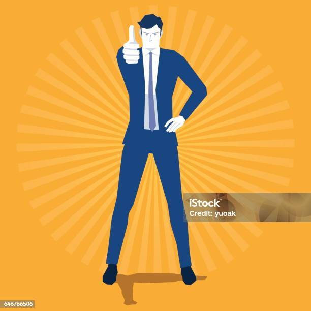 Businessman Showing Thumb Stock Illustration - Download Image Now - Business Person, Businessman, Illustration