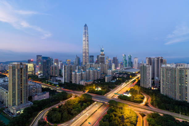 istock Urban roads and buildings in Shenzhen 646773496