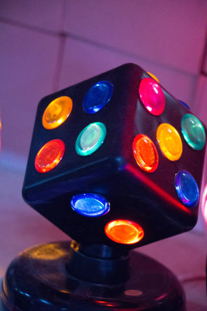 istock Disco lamps with spots of various color lights 646777746