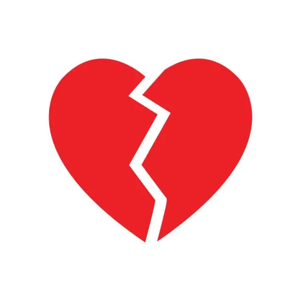 Vector illustration of broken heart symbol isolated vector