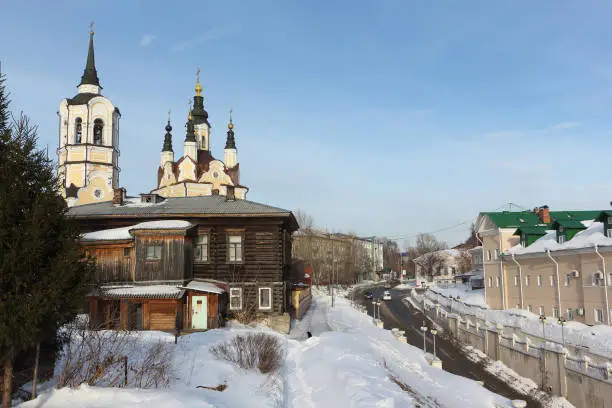 View of Church of the Resurrection. Tomsk city, Russia, founded in 1622