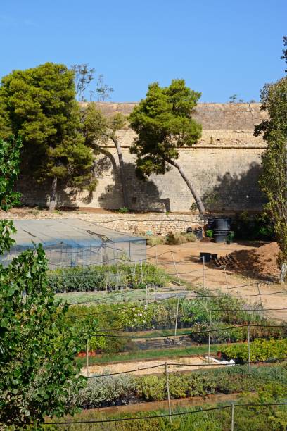 istock City defence wall and garden, Heraklion. 646812978