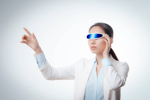 istock the woman wearing VR glasses 646827632