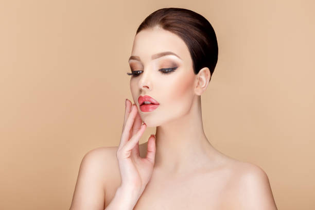 istock Beautiful Woman with Clean Fresh Skin 646828190