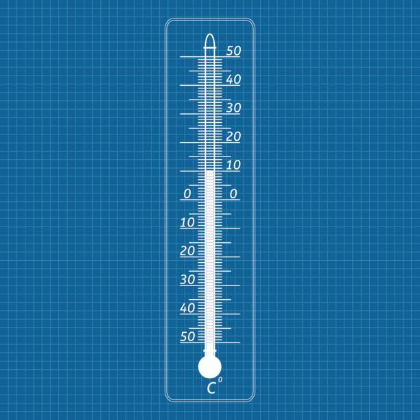ilustrações de stock, clip art, desenhos animados e ícones de thermometer vertical - plan c