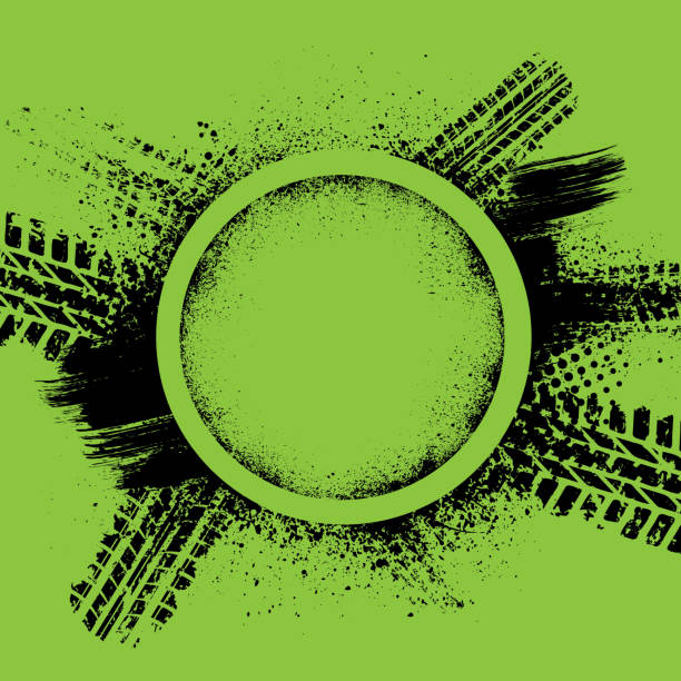 tło toru opony green grunge - motorcycle silhouette vector transportation stock illustrations