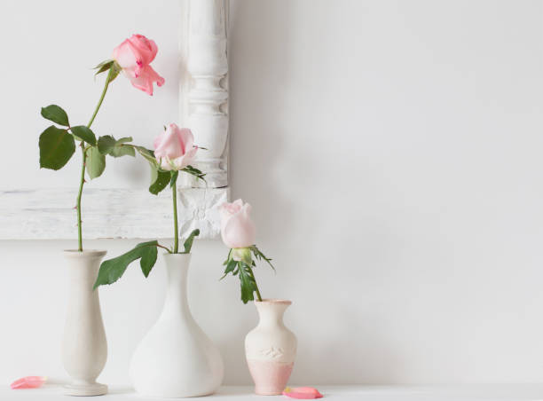 istock Roses in a vase on a white background 646840256