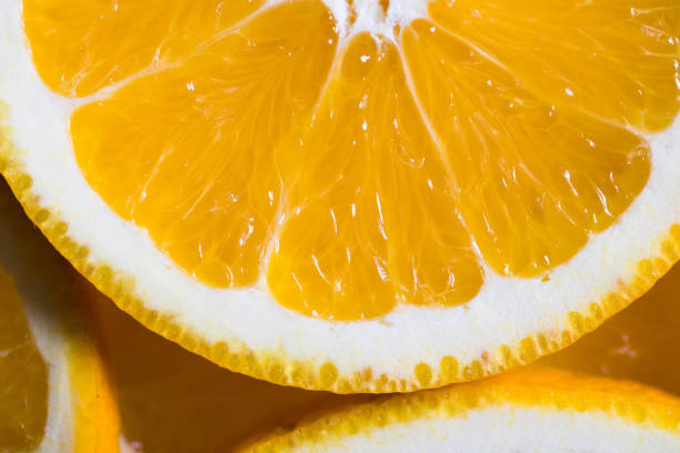 istock Orange background from slice of an orange fruit texture. 646848020