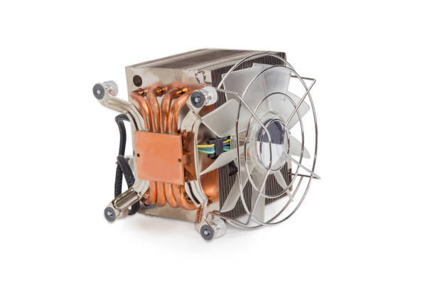 istock Active CPU heatsink with fan and heat pipes 646852054